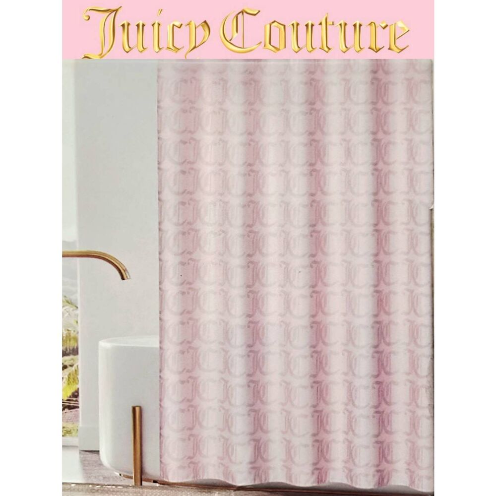 Juicy Couture Home JC Logo Fabric Shower Curtain w/Hooks